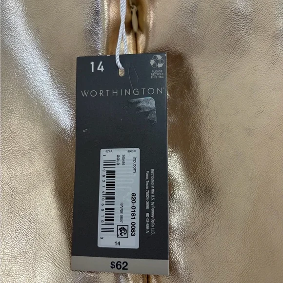 NWT Worthington Rose Gold Metallic Pencil Skirt - Picture 4 of 6
